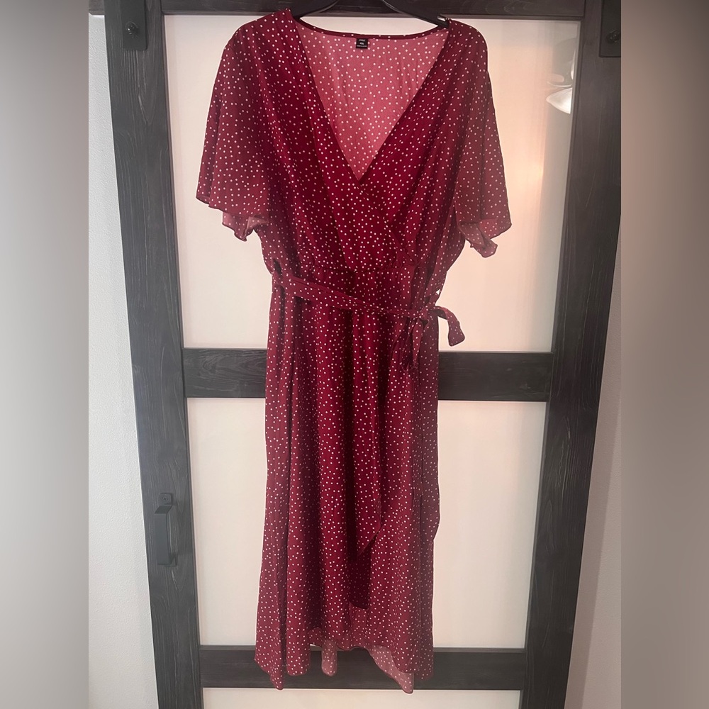 Red and white Polk a dot dress